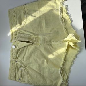 Zara yellow jean shorts